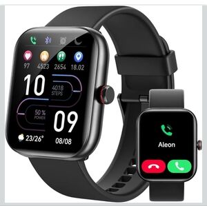 Black Smartwatch with Bluetooth Calling